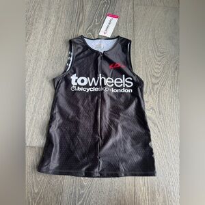 Louis Garneau To Wheel Delfino Racer Cycling Jersey in Black Size Small